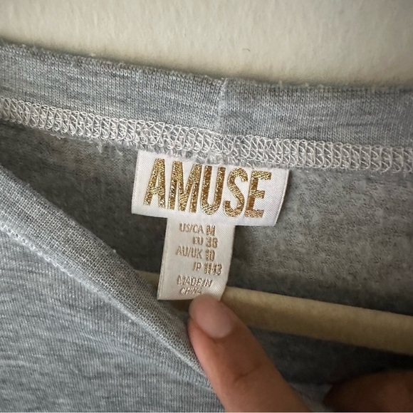 Amuse Society Logo Crewneck Sweatshirt grey Medium - Picture 5 of 8